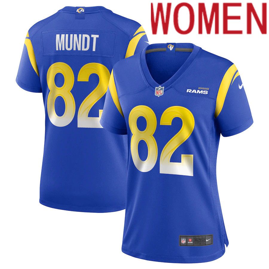 Women Los Angeles Rams #82 Johnny Mundt Nike Royal Game NFL Jersey->women nfl jersey->Women Jersey